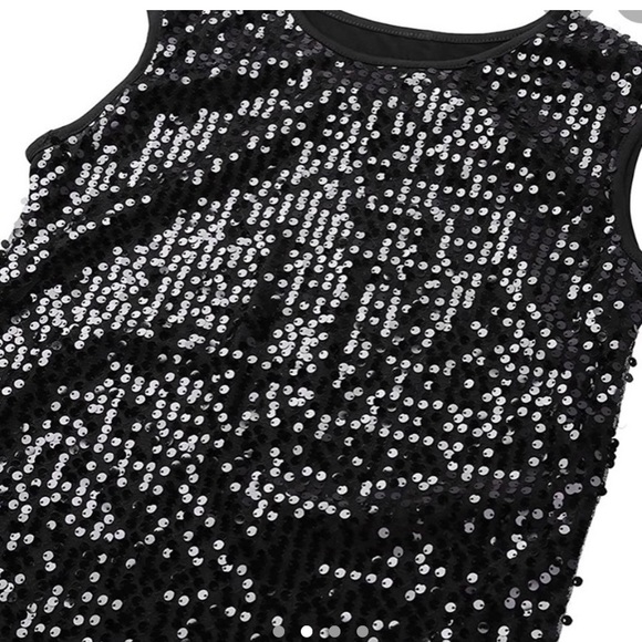 CUTE BLACK SHIMMERY TOP - Picture 2 of 5